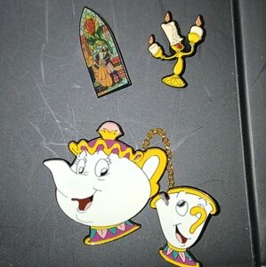 Beauty & The Beast Pins 3pc Collection